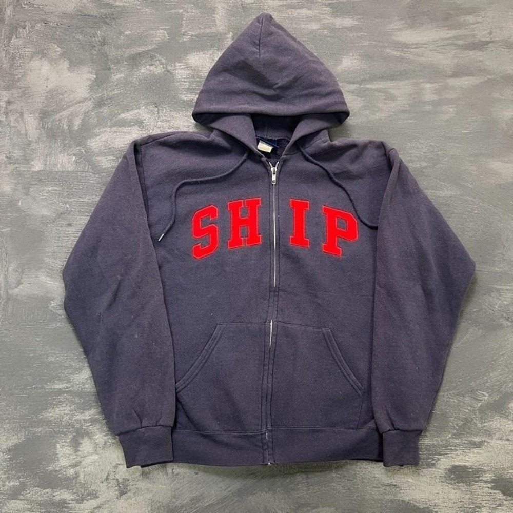 Vintage Shippensburg University Hoodie Mens Medium Black 1990s USA Jansport